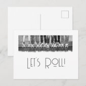 ローラースケートで滑る葉書 ポストカード (正面/裏面)