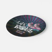 ローラースケートで滑る誕生パーティプレート-カスタム ペーパープレート (アングル)