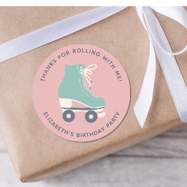 ローラースケートで滑る誕生日パーティーありがとう ラウンドシール