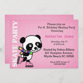 ローラースケートで滑る誕生日パーティーへの招待 招待状 (正面/裏面)