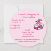 ローラースケートで滑る誕生日パーティーへの招待 招待状 (裏面)