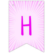 ローラースケートで滑る誕生日パーティーピンク バンティングフラッグ (第2の旗)