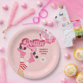 ローラースケートで滑る誕生日パーティーラウンド紙プレート ペーパープレート (パーティー)