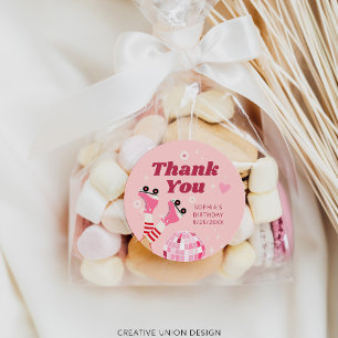 ローラースケートで滑る誕生日パーティー好意ステッカー ラウンドシール