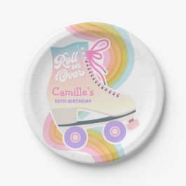 ローラースケートで滑る誕生日パーティー ペーパープレート