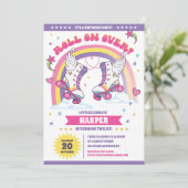 ローラースケートで滑る誕生日パーティー 招待状 (スタンド正面)