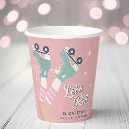 ローラースケートで滑る誕生日パーティー 紙コップ