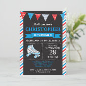 ローラースケートで滑る誕生日招待状誕生会 招待状 (スタンド正面)