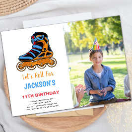 ローラースケートで滑る誕生日招待状（写真あり） 招待状