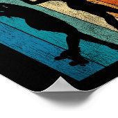 ローラースケートで滑る1970年代のスケートで滑るレトロ ポスター (角)