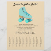 ローラースケートで滑る、スケートレッスン、ローラダービーカスタム チラシ (正面)