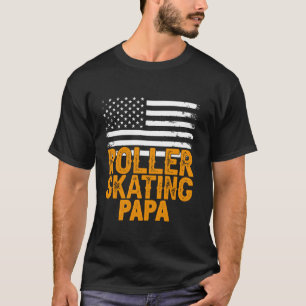 ローラースケートで滑るPAPAスポーツパパ選手コーチUSA Fl Tシャツ