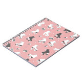 ローラースケートとカセットtとのシームレスパターン ノートブック (左側)