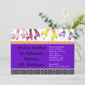 ローラースケートのお誘い ハッピーバースデーパーティー 招待状 (スタンド正面)