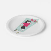 ローラースケートのウェイトレス ペーパープレート (アングル)