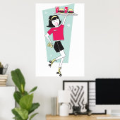 ローラースケートのウェイトレス ポスター (ホームオフィス)