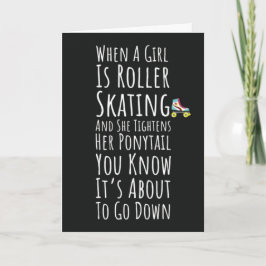ローラースケートのカード 女の子のローラースケート 彼女のための カード