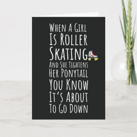 ローラースケートのカード 女の子のローラースケート 彼女のための カード (正面)