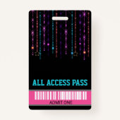 ローラースケートのパーティー、VIPのパス、招待状、グリッター バッジ (正面)