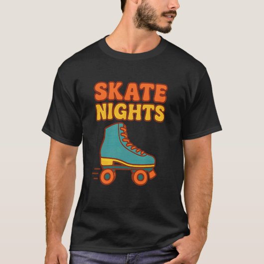 ローラースケートの夜 - ローラースケート Tシャツ (正面)