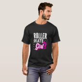 ローラースケートの女の子のイロハ ローラースケーターのためのアイデア Tシャツ (正面フル)