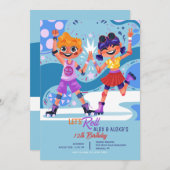 ローラースケートの子供たち 招待状 (正面/裏面)