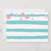 ローラースケートの少女誕生日パステル写真 招待状 (裏面)