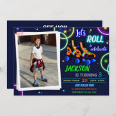 ローラースケートの招待状 フォトボーイ スケ8招待状 招待状 (正面/裏面)