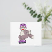 ローラースケートの猫 ポストカード (スタンド正面)