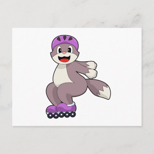 ローラースケートの猫 ポストカード (正面)
