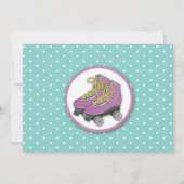 ローラースケートの誕生会のスケートのミントの招待 招待状 (裏面)