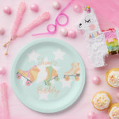ローラースケートの誕生日パステルスター ペーパープレート (パーティー)