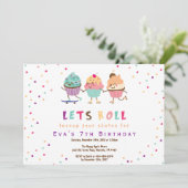 ローラースケートの誕生日パーティー招待状 招待状 (スタンド正面)