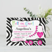 ローラースケートの誕生日パーティー招待状 招待状 (スタンド正面)