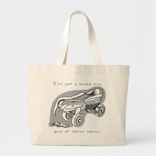 ローラースケートの鍵のジャンボトート ラージトートバッグ (正面)