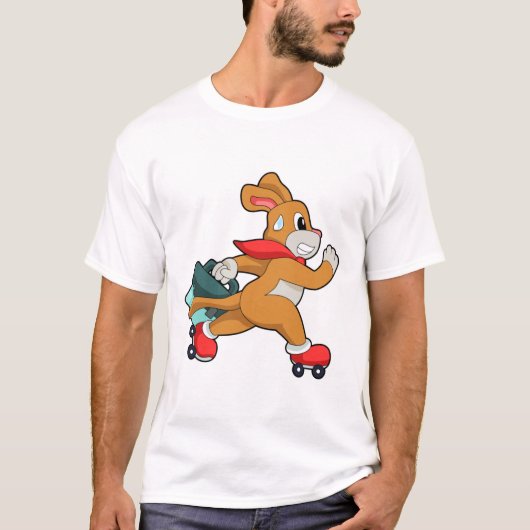 ローラースケートを履いた犬 Tシャツ (正面)