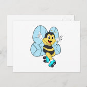 ローラースケートを履った蜂 ポストカード (正面/裏面)