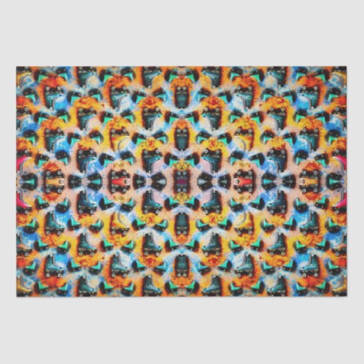 ローラースケートアフリカンアートティッシュペーパー 薄葉紙 (正面)