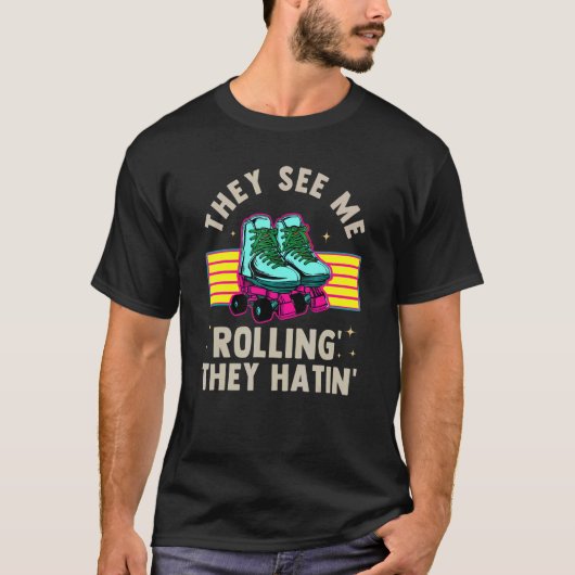 ローラースケートインラインスケート70sパーティーヴィンタ tシャツ (正面)