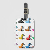 ローラースケートカラフルパターンレトロローラースケート ラゲッジタグ (正面縦)
