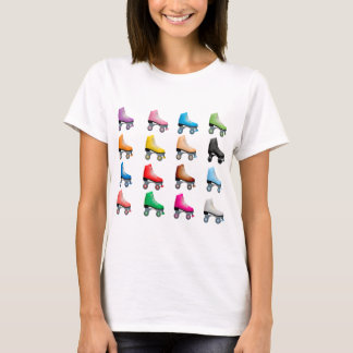 ローラースケートカラフルパターンレトロローラースケート Tシャツ