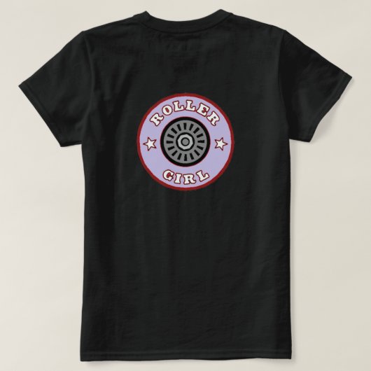 ローラースケートガールTシャツ Tシャツ (デザイン裏面)