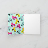 ローラースケートキッドかわいいスケートで滑る固定カード ノートカード (内部)