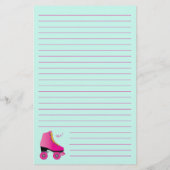 ローラースケートキッドかわいいレトロスケートで滑る 便箋 (裏面)