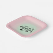 ローラースケートグラデーションピンク ペーパープレート (傾斜あり)