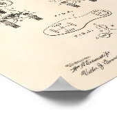 ローラースケートシューズ1899特許芸術オールドピーパー ポスター (角)