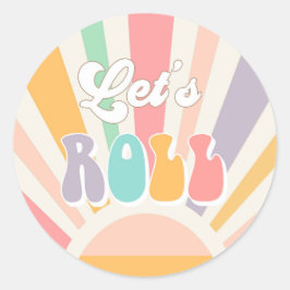 ローラースケートスケートで滑るカップケーキトッパーステッカーラベル ラウンドシール