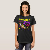ローラースケートスケートで滑るダディーオブザ誕生日ガールS Tシャツ (正面フル)