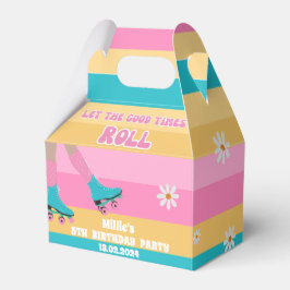 ローラースケートスケートで滑るレトロレインボー誕生日 フェイバーボックス