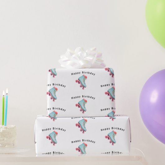 ローラースケートハッピーバースデー ラッピングペーパー (パーティーギフト)